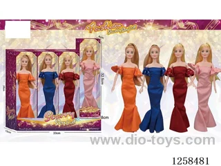 11.5 inch Jointed Barbie 12PCS (4 outfits)