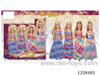 11.5 inch Jointed Barbie 12PCS (4 outfits)