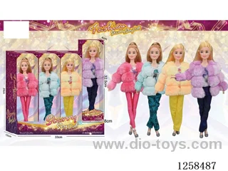 11.5 inch Jointed Barbie 12PCS (4 outfits)