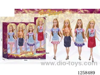 11.5 inch Jointed Barbie 12PCS (4 outfits)
