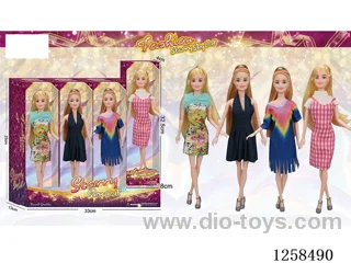 11.5 inch Jointed Barbie 12PCS (4 outfits)