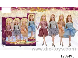 11.5 inch Jointed Barbie 12PCS (4 outfits)
