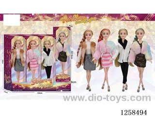 11.5 inch Jointed Barbie 12PCS (4 outfits)