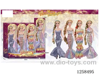 11.5 inch Jointed Barbie 12PCS (4 outfits)