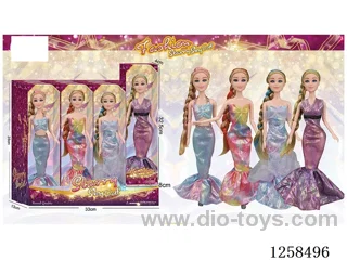 11.5 inch Jointed Barbie 12PCS (4 outfits)