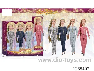 11.5 inch Jointed Barbie 12PCS (4 outfits)