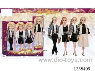 11.5 inch Jointed Barbie 12PCS (4 outfits)