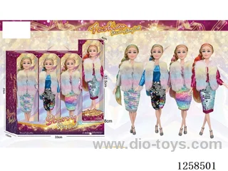 11.5 inch Jointed Barbie 12PCS (4 outfits)
