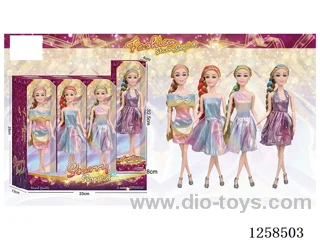 11.5 inch Jointed Barbie 12PCS (4 outfits)