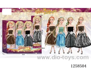 11.5 inch Jointed Barbie 12PCS (4 outfits)