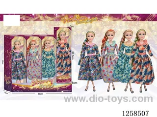 11.5 inch Jointed Barbie 12PCS (4 outfits)