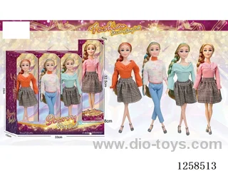 11.5 inch Jointed Barbie 12PCS (4 outfits)
