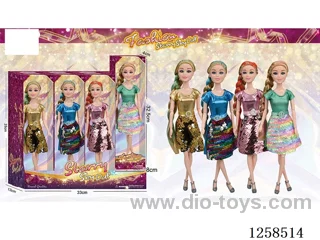 11.5 inch Jointed Barbie 12PCS (4 outfits)