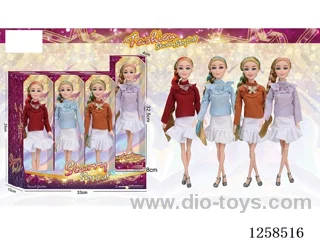 11.5 inch Jointed Barbie 12PCS (4 outfits)