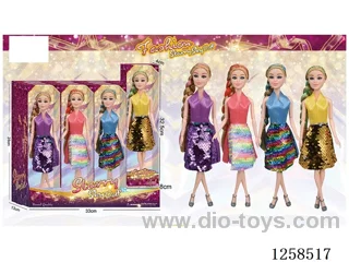 11.5 inch Jointed Barbie 12PCS (4 outfits)