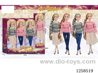 11.5 inch Jointed Barbie 12PCS (4 outfits)