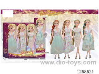 11.5 inch Jointed Barbie 12PCS (4 outfits)