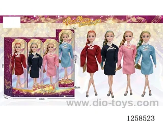 11.5 inch Jointed Barbie 12PCS (4 outfits)