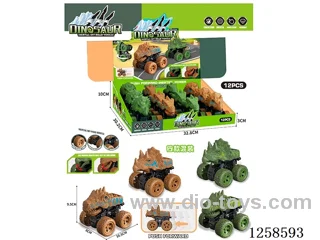 Dual Inertia Biting Dinosaur Cars Two Mixed Packs 12PCS