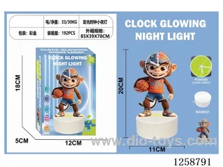 Glowing Clock Night Light - Monkey