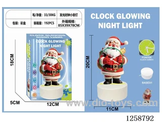 Glowing Clock Night Light - Santa Claus
