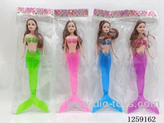 11 inch solid body mermaid barbie with light (4 colors) included battery