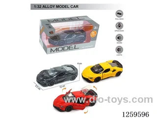 1:32 pull back alloy car 3 colors W L/M included battery