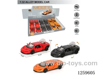 1:32 pull back alloy car 3 colors 12PCS W L/M included battery