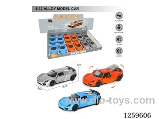 1:32 pull back alloy car 3 colors 12PCS W L/M included battery