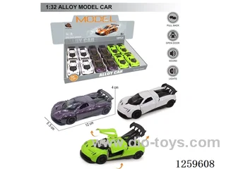 1:32 pull back alloy car 3 colors 12PCS W L/M included battery