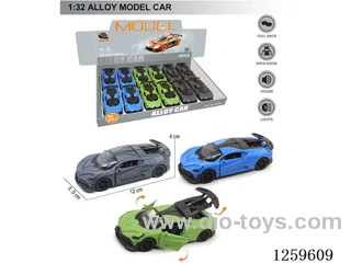 1:32 pull back alloy car 3 colors 12PCS W L/M included battery