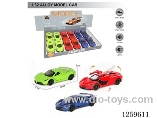 1:32 pull back alloy car 3 colors 12PCS W L/M included battery