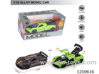 1:32 pull back alloy car 2 colors W L/M included battery
