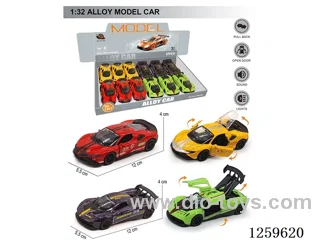 1:32 pull back alloy car 4 colors 12PCS W L/M included battery
