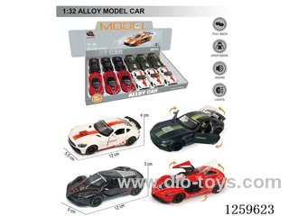 1:32 pull back alloy car 4 colors 12PCS W L/M included battery