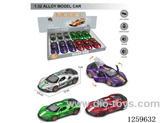 1:32 pull back alloy car 4 colors 12PCS W L/M included battery