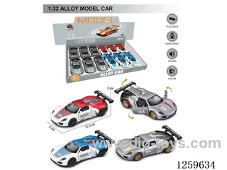 1:32 pull back alloy car 4 colors 12PCS W L/M included battery