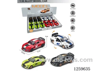 1:32 pull back alloy car 4 colors 12PCS W L/M included battery