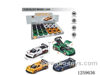 1:32 pull back alloy car 4 colors 12PCS W L/M included battery