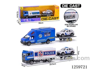 1:48 pull back alloy car set 3 mixed
