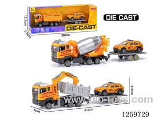 1:48 pull back alloy car set 3 mixed