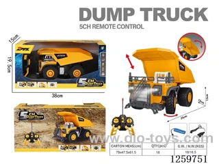 1:18 6ch RC dump truck/mining truck (40MHz) with included battery
