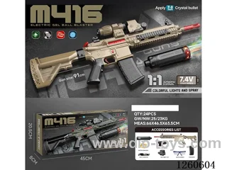 1:1 water bullet gun with light/smoke/ Manual/Automatic Dual Mode included battery