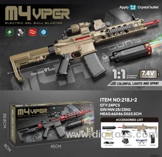 1:1 water bullet gun with light/smoke/ Manual/Automatic Dual Mode included battery