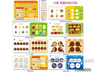 Magic Stickers Early Learning Enlightenment Quiet Book-Food