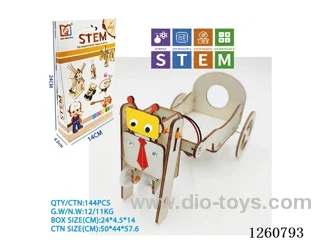 Wooden Robot Pulling Cart
