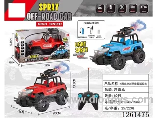 1:16 27MHZ 5ch rc car with light/spray included battery 2 colors