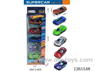 5PCS free wheel alloy car