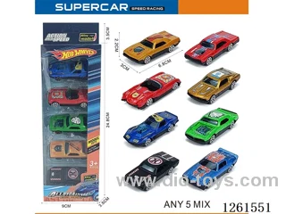 5PCS free wheel alloy car