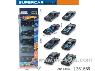 5PCS free wheel alloy car